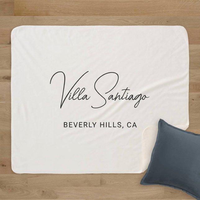 Personalized Modern Name of Home Residence Sherpa Blanket (Creator Uploaded)