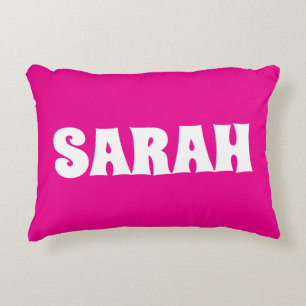 PERSONALIZED MODERN NAME PINK PILLOW