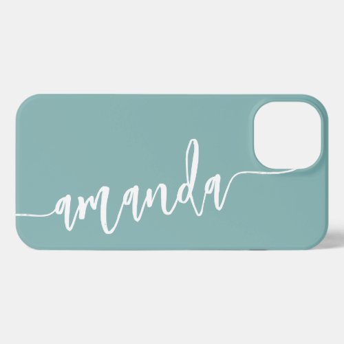 Personalized Modern Name Teal  iPhone 13 Case