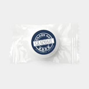 Personalized Modern Navy Blue Graduate  Life Saver® Mints