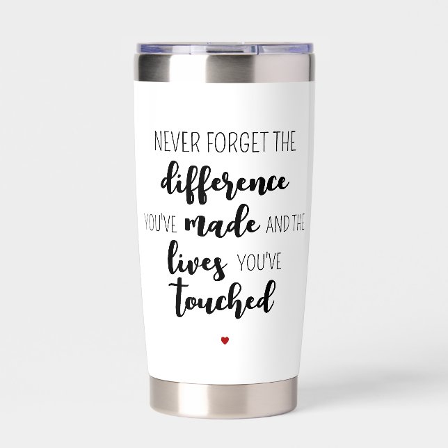 Personalized Modern Never Forget Retirement Insulated Tumbler (Front)