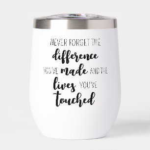 Personalized Modern Never Forget Retirement Thermal Wine Tumbler