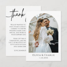 Personalized Modern Newlywed Thank You Card