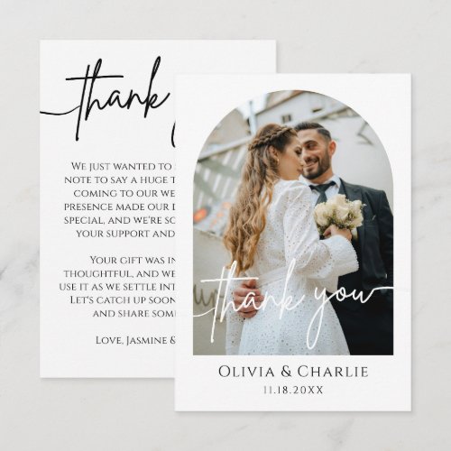 Personalized Modern Newlywed Thank You Card