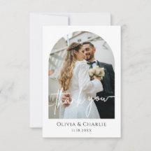 Personalized Modern Newlywed Thank You Card