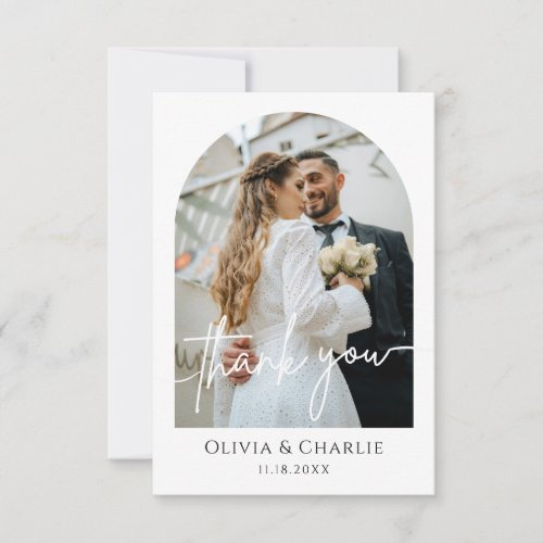 Personalized Modern Newlywed Thank You Card