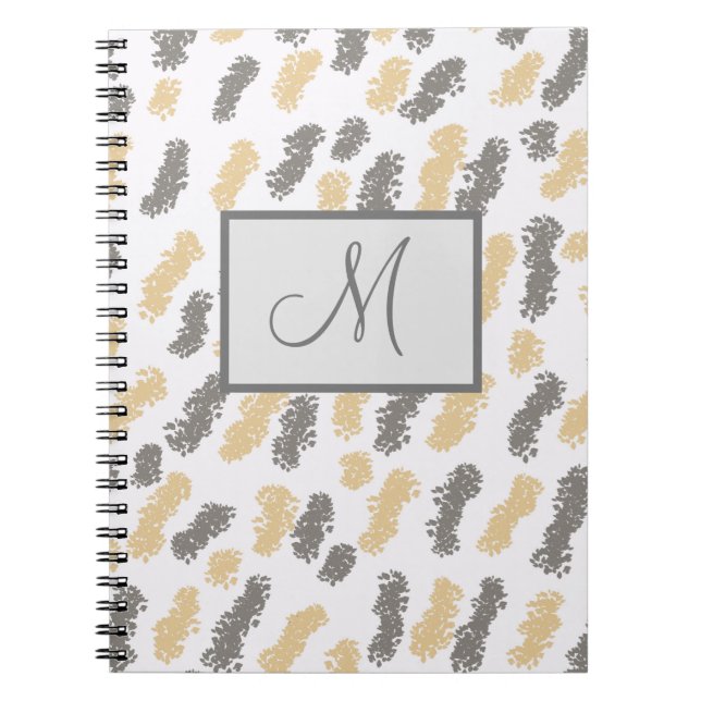 Personalized Modern NotebookTaupe Gray Swish  Notebook (Front)
