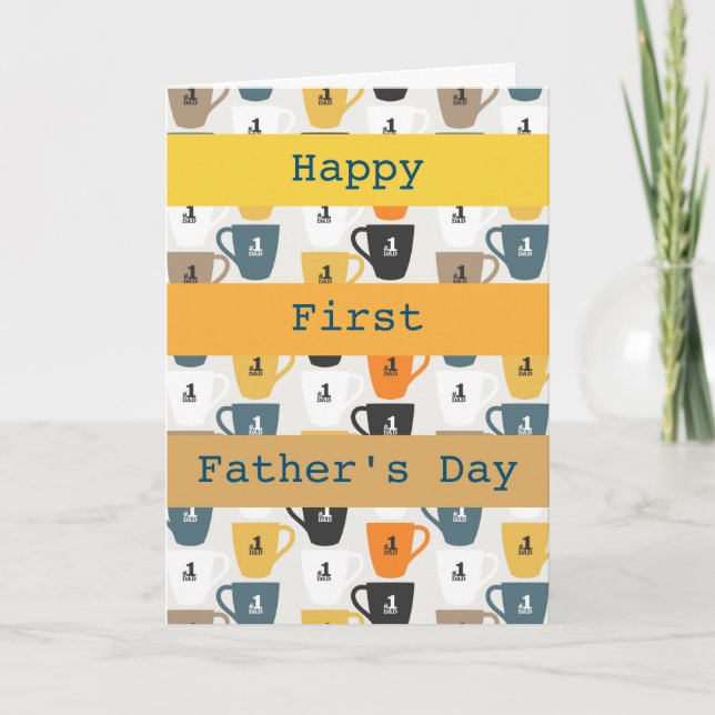 Personalized Modern Number 1 Father's day  Card (Front)