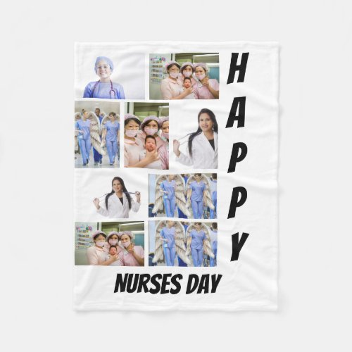 Personalized Modern Nurses Day 9  Photo Collage   Fleece Blanket