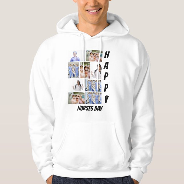 Personalized Modern Nurses Day 9  Photo Collage    Hoodie (Front)