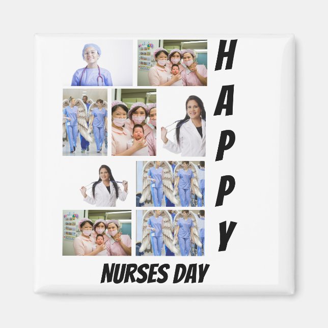 Personalized Modern Nurses Day 9  Photo Collage    Magnet (Front)
