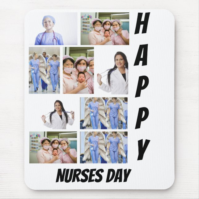 Personalized Modern Nurses Day 9  Photo Collage   Mouse Pad (Front)