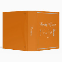 Personalized Modern Orange Script Recipe
