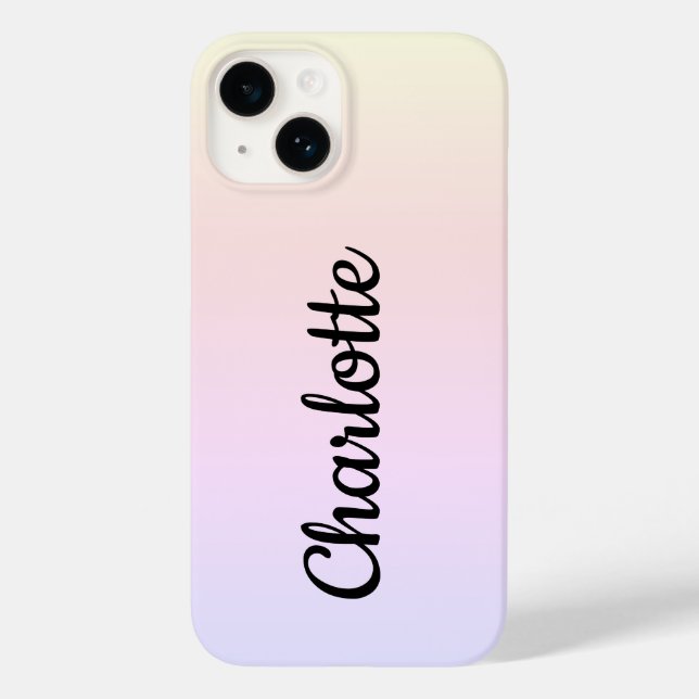 Personalized Modern Pastel Ombre Case-Mate iPhone Case (Back)