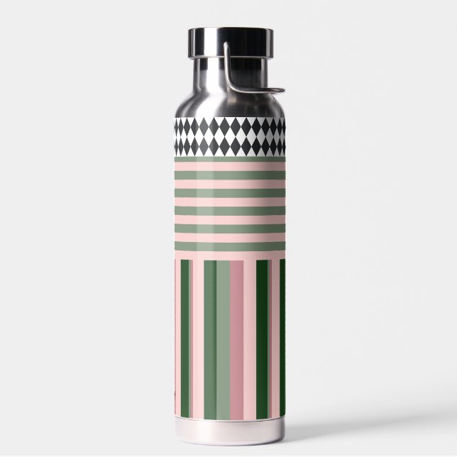 Personalized Modern Pattern Water Bottle (Left)