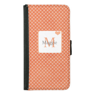 Personalized Modern Peach Design  Samsung Galaxy S5 Wallet Case
