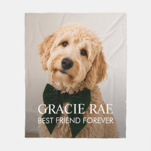 Personalized Modern Pet Dog Photo Fleece Blanket