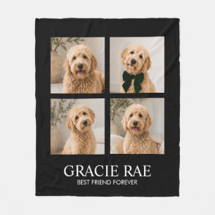 Personalized Modern Pet Photo Collage Fleece Blanket