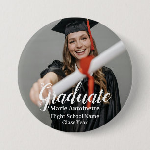 Personalized Modern Photo Graduation  Button