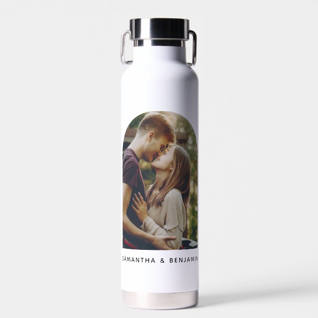 Personalized Modern Photo Keepsake Water Bottle (Front)