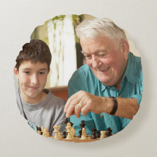 Personalized Modern Photo Round Pillow