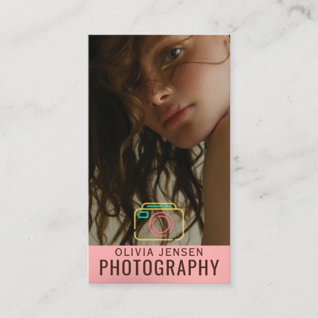 Personalized & Modern Photographer Business Card (Front)