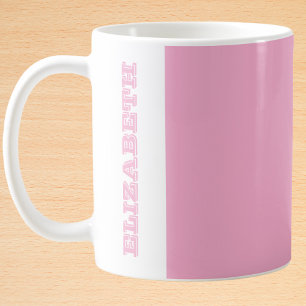 Personalized Modern Pink Block Name Coffee Mug