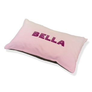 Personalized Modern Pink Dog`s Name  Pet Bed
