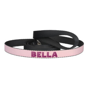 Personalized Modern Pink Dog`s Name Pet Leash