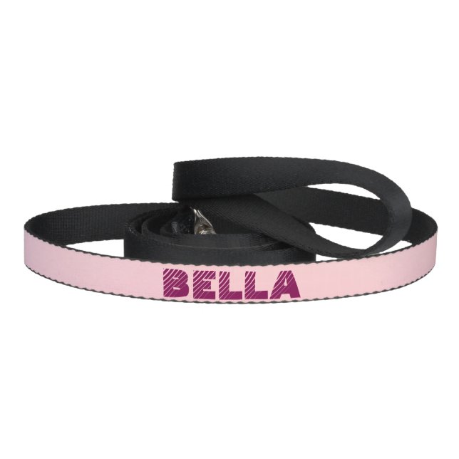 Personalized Modern Pink Dog`s Name  Pet Leash (Handle)