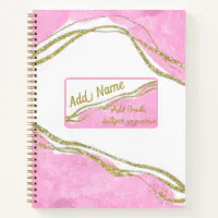 Personalized Elegant Pink Sketchbook Notebook, Zazzle