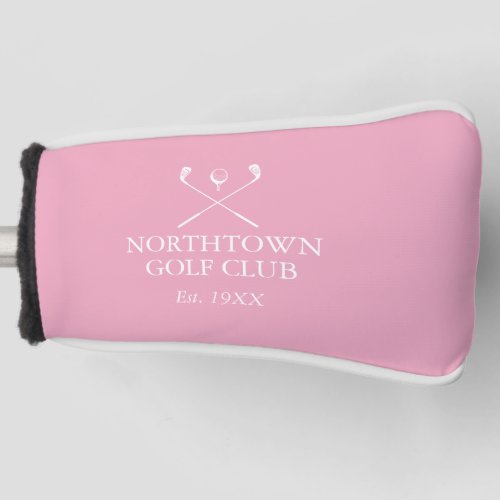 Personalized  Modern Pink Golf Club Name Golf Head Cover