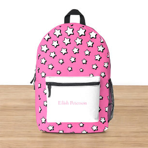 Personalized modern pink stars trendy kids printed backpack