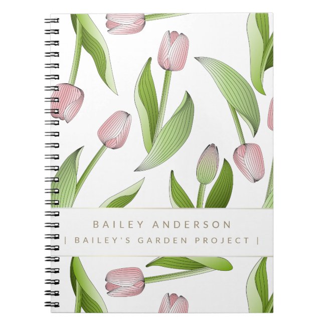 Personalized Modern Pink Tulip Flower