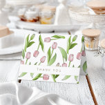 Personalized Modern Pink Tulip Thank You Card