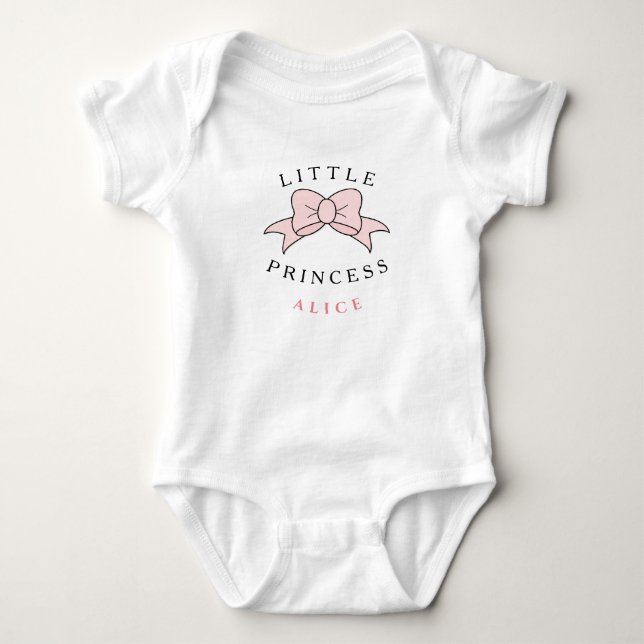 Personalized Modern Princess Baby Girl Bodysuit (Front)