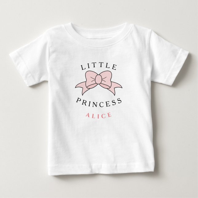 Personalized Modern Princess Baby Girl T-Shirt (Front)