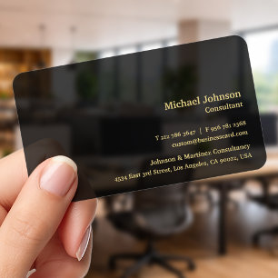 Personalized Modern Professional Premium Black Clear Business Cards