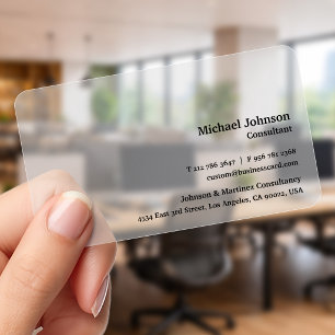 Personalized Modern Professional Premium Frosted Clear Business Cards