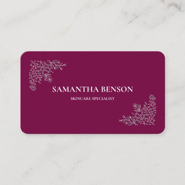 Personalized Modern Professional Skincare Business Card (Front)