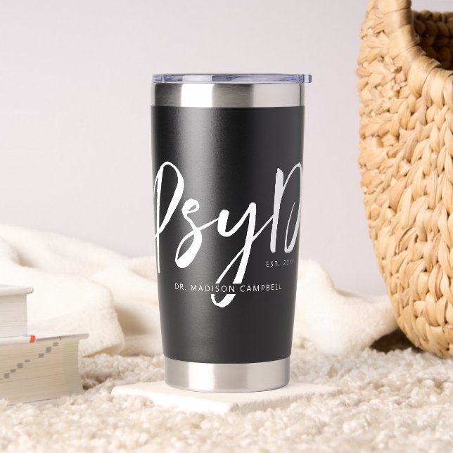 Personalized Modern PsyD Doctor of Psychology Insulated Tumbler (Living Room)