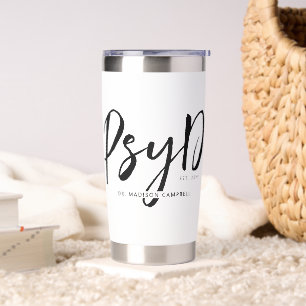 Personalized Modern PsyD Doctor of Psychology Insulated Tumbler