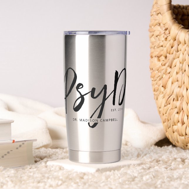Personalized Modern PsyD Doctor of Psychology Insulated Tumbler (Living Room)