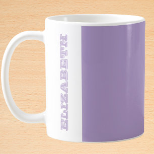 Personalized Modern Purple Block Name Coffee Mug