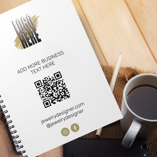 Personalized Modern QR Code and Logo Business  Notebook