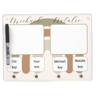 Personalized Modern rainbow earthy pink girly chic Dry Erase Board With Keychain Holder