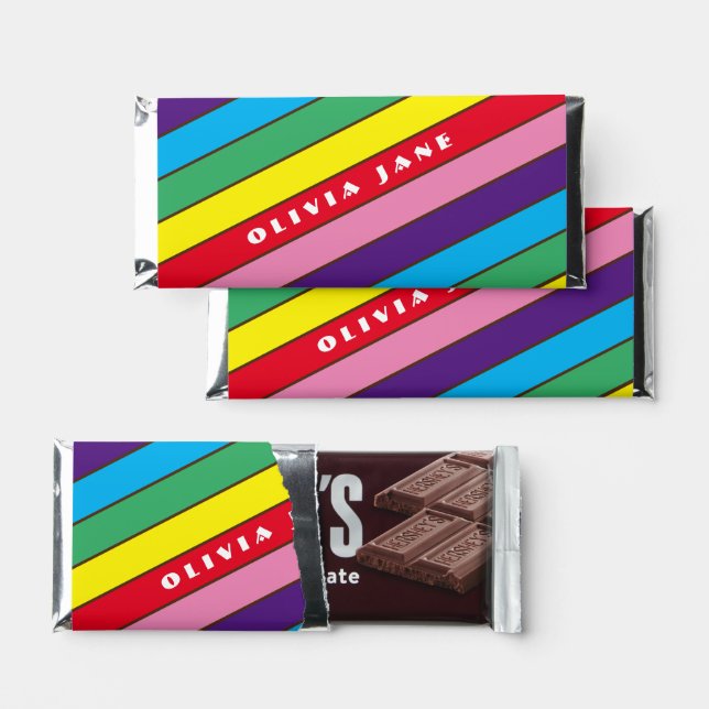 Personalized Modern Rainbow ~ Hershey Bar (Front)