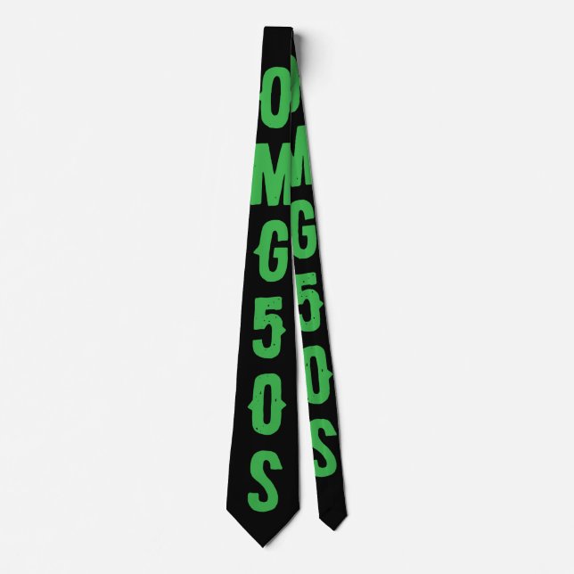 Personalized modern random letters green black neck tie (Front)
