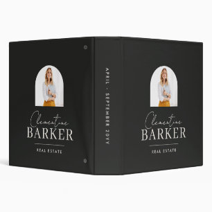 Personalized modern Real Estate Agent Photo 3 Ring Binder