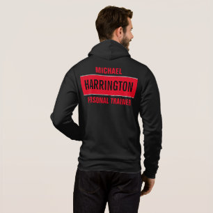 Personalized Modern Red and Black Personal Trainer Hoodie